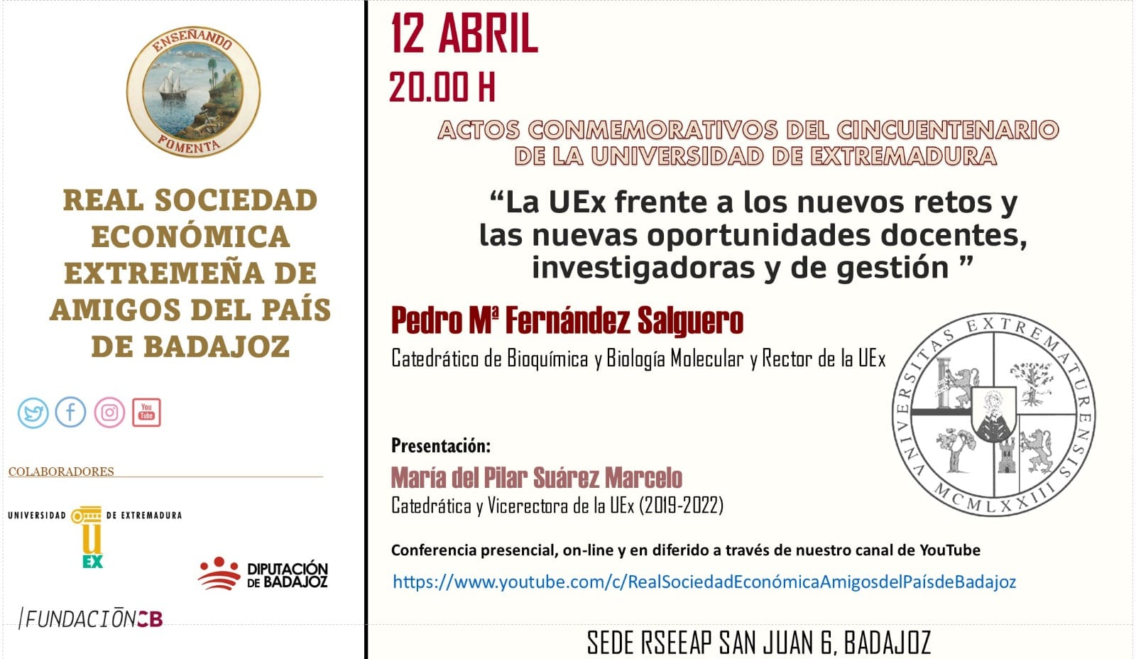 Actos conmemorativos del cincuentenario de la Universidad de Extremadura